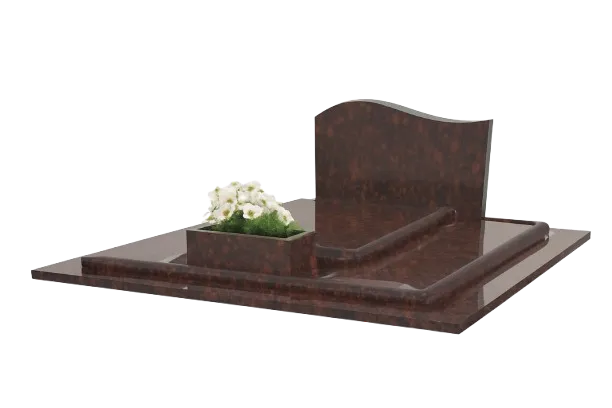 Monument funéraire double en granit marron
